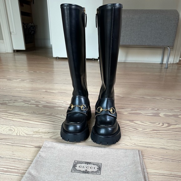Gucci Leather Knee-high Boots, Black, 36,5, BRAND NEW - Picture 7 of 7
